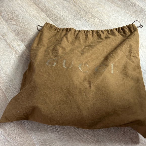 Tan canvas Gucci design, medium leather stripes and accents - Picture 2 of 9